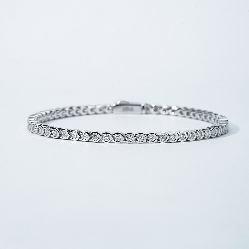 Vòng tay tennis Moissanite cắt tròn Vòng tay tennis Moissanite cắt tròn