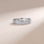 Round cut chain link Moissanite eternity ring 3 Runder Moissanit-Ewigkeitsring mit Kettengliedern