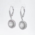 Round cut full pave moissanite hoop earrings 3 Orecchini a cerchio con moissanite a taglio rotondo e pavé completo