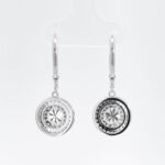 Round cut full pave moissanite hoop earrings 5 Orecchini a cerchio con moissanite a taglio rotondo e pavé completo