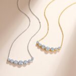 Round galaxy Moissanite pendant necklace 3 Colar com pingente redondo de moissanita galáxia