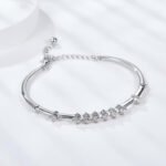 Round three circle moissanite bracelet