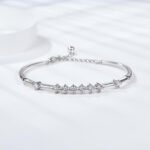 Round three circle moissanite bracelet