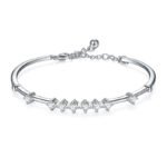 Round three circle moissanite bracelet