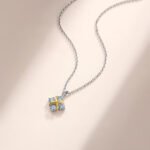 Round x design Moissanite pendant necklace 3 Colar com pingente de moissanita em formato de X redondo