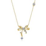 Collana con pendente a fiocco scintillante in moissanite 2 Collana con pendente a fiocco scintillante in moissanite