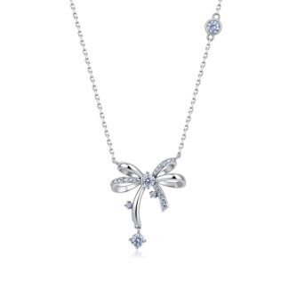 Home 25 Sparkling bowknot moissanite pendant necklace