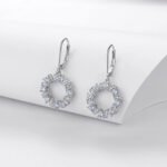 Sparkling star circle Moissanite hoop earrings 3 Bông tai khoen tròn đính đá Moissanite hình ngôi sao lấp lánh.