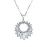 Sunflower Moissanite pendant necklace 1 Collier pendentif tournesol en moissanite