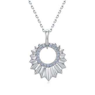 Hanger met zonnebloemmotief en moissanite ketting