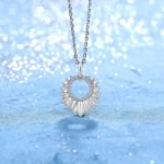 Sunflower Moissanite pendant necklace 4 Collier pendentif tournesol en moissanite