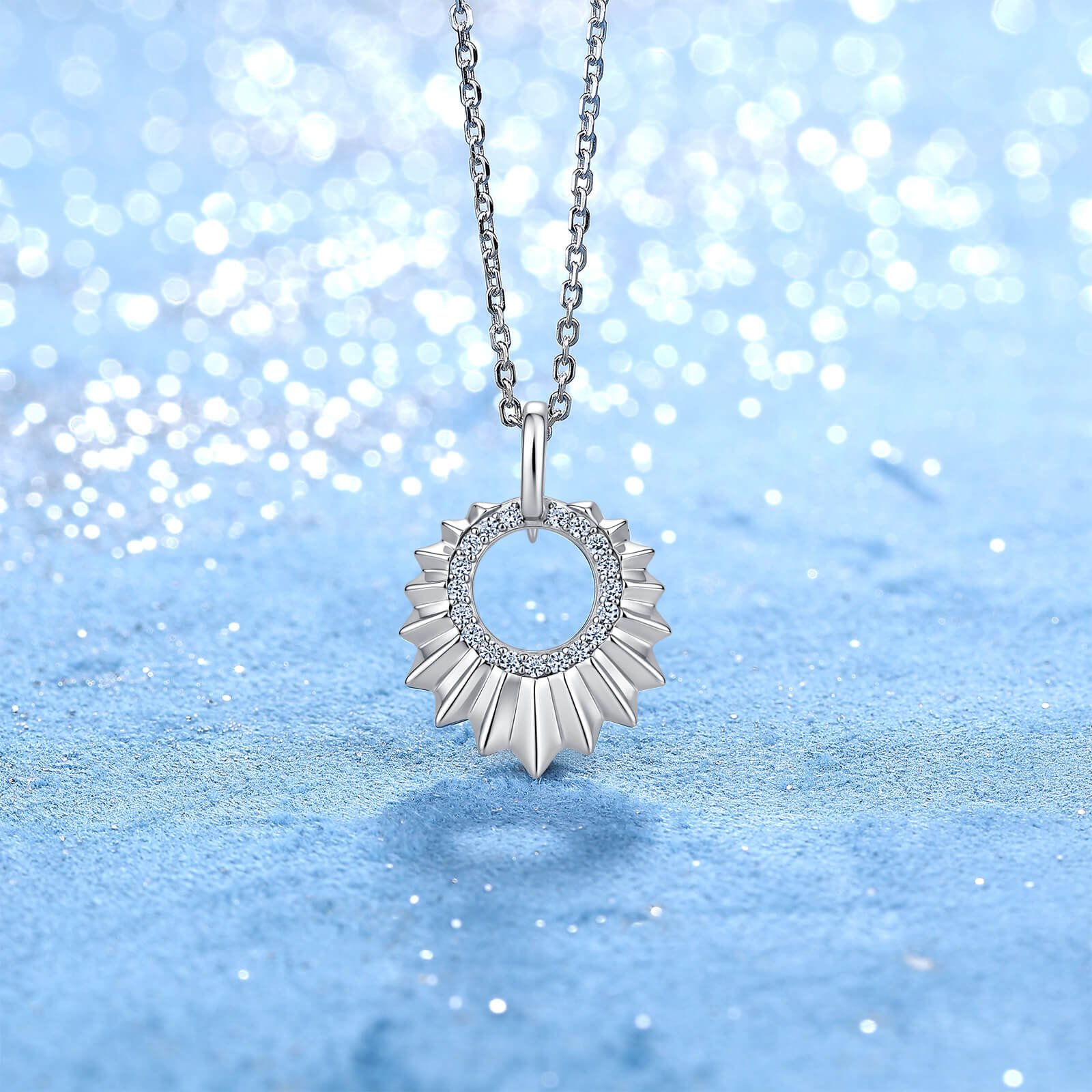 Collier pendentif tournesol en moissanite Collier pendentif tournesol en moissanite