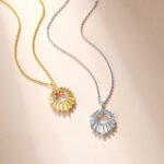 Sunflower Moissanite pendant necklace 3 Collier pendentif tournesol en moissanite