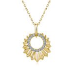 Sunflower Moissanite pendant necklace 2 Collier pendentif tournesol en moissanite