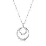 Colar com pingente redondo de moissanita com design em espiral 1 Colar com pingente redondo de moissanita em design espiral