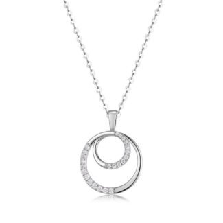 Colar com pingente redondo de moissanita em design espiral