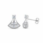 Trapezoidal mini skirt hem moissanite earrings stud 1 Pendientes de moissanita con dobladillo de minifalda trapezoidal