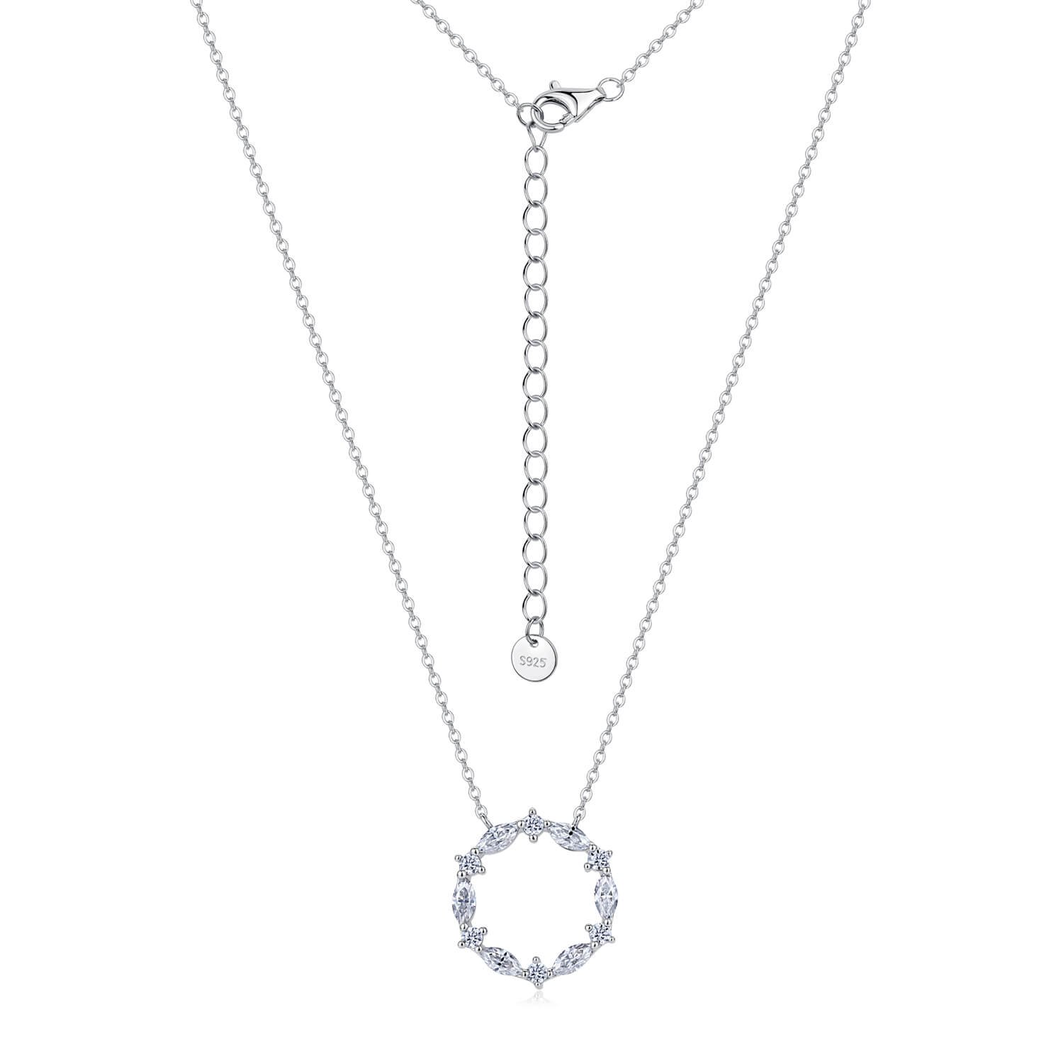 Collana con pendente a forma di ghirlanda in moissanite marquise