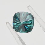 Đệm cắt Moissanite xanh 3 Đá Moissanite xanh cắt hình đệm 02