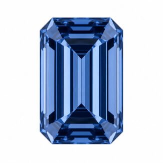 emerald cut blue Moissanite