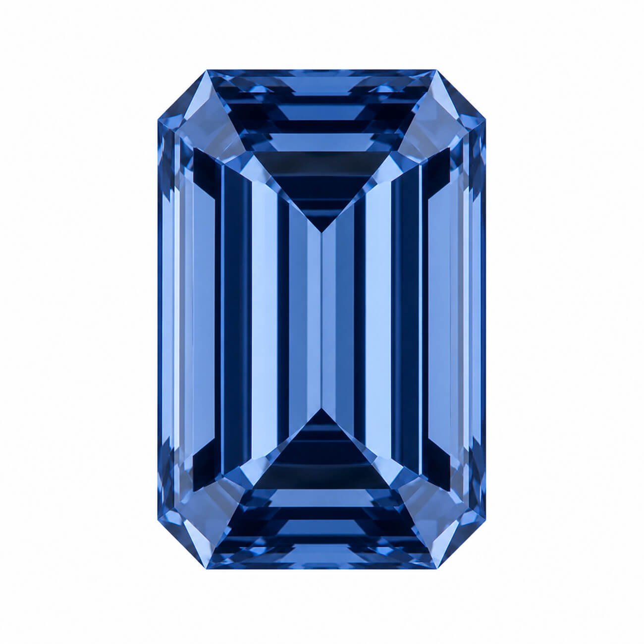 emerald cut blue Moissanite