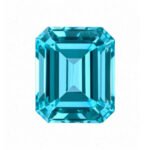 emerald cut lab grown Paraiba YAG