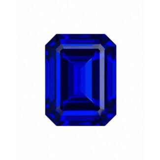 emerald cut lab grown blue sapphire