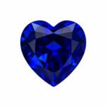 Сертифицированный AGL выращенный в лаборатории синий сапфир огранки «сердце» 1 Синий сапфир огранки «сердце», выращенный в лаборатории