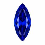 AGL-zertifizierter, im Labor gezüchteter blauer Saphir im Marquiseschliff 1 blauer Saphir im Marquiseschliff aus dem Labor