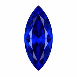 blauer Saphir im Marquiseschliff aus dem Labor