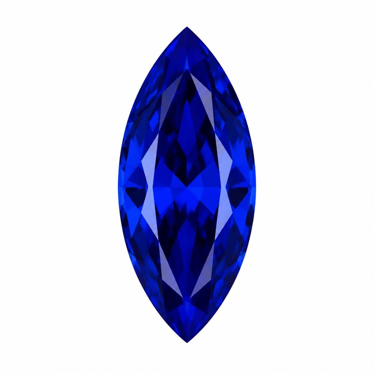blauer Saphir im Marquiseschliff aus dem Labor blauer Saphir im Marquiseschliff aus dem Labor