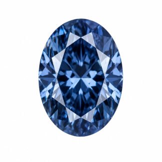 oval geschliffener blauer Moissanit