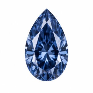 Birnenförmiger blauer Moissanit