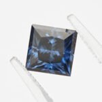 princess cut blue Moissanite 01