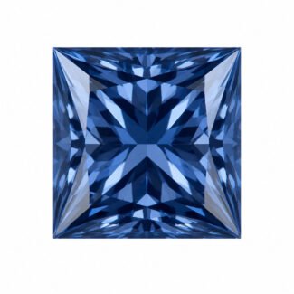 blauer Moissanit im Prinzessschliff