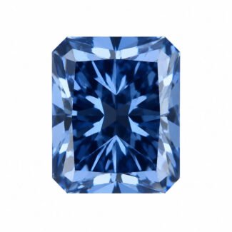 strahlend geschliffener blauer Moissanit