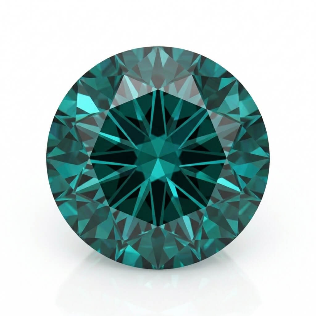 round brilliant cut green Moissanite