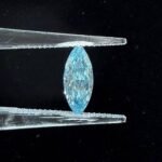 1.02ct marquise cut fancy vivid blue lab grown diamond 1 Berlian lab 1,02 karat potongan marquise berwarna biru cerah mewah.