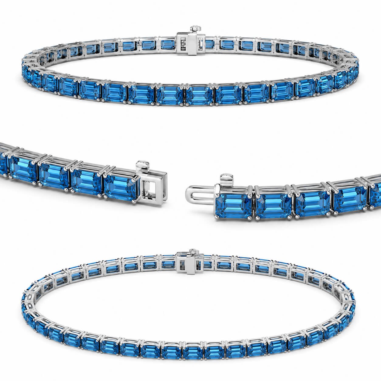 19cm lab blue diamond tennis bracelet 19cm lab blue diamond tennis bracelet
