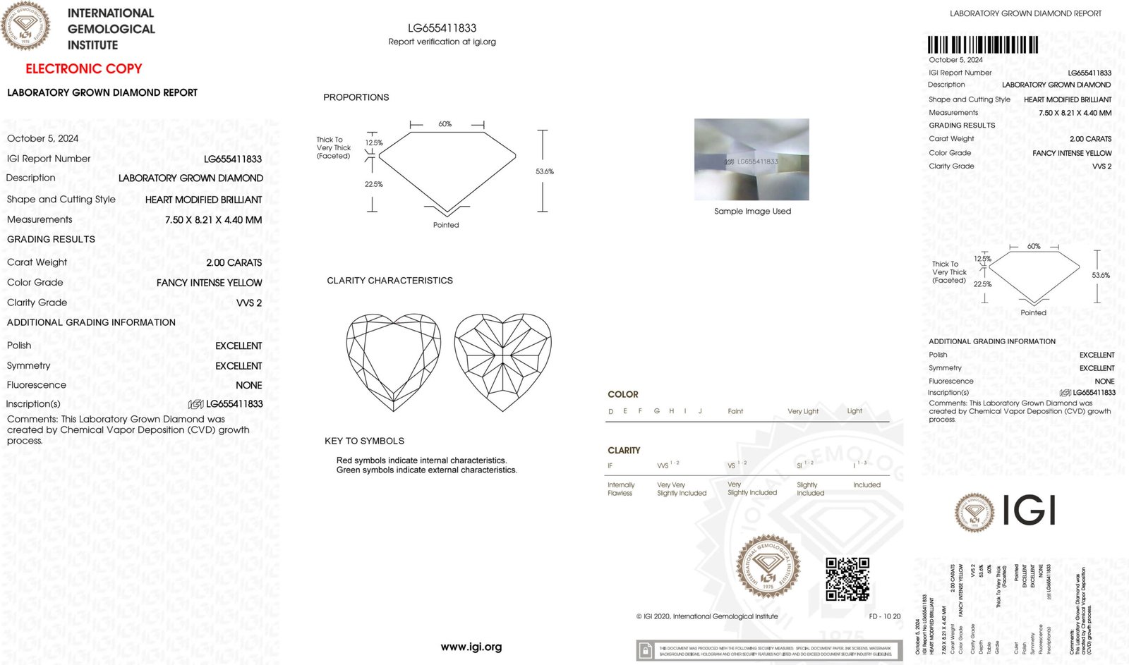 2.00 قيراط من الألماس الأصفر الفاخر المصقول بقطع القلب 2.00 قيراط من الألماس الأصفر الفاخر المصقول بقطع القلب