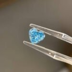 2.05ct heart cut fancy intense blue lab grown diamond