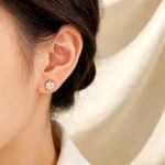 4 prongs round cut lab grown diamond earrings stud