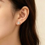 6 prongs round cut lab grown diamond earrings stud
