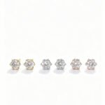 6 prongs round cut lab grown diamond earrings stud