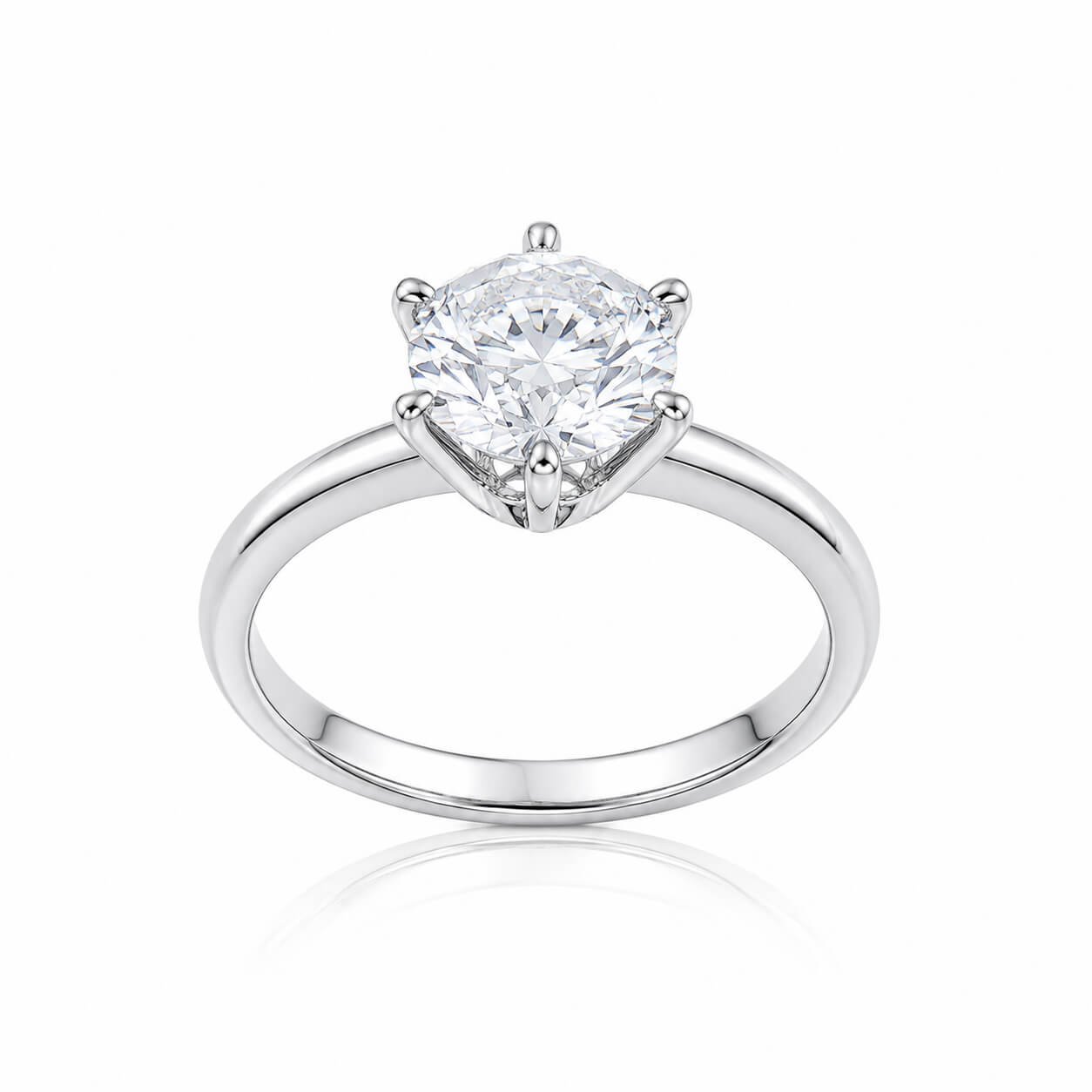 6 prongs round cut lab grown diamond engagement ring 6 prongs round cut lab grown diamond engagement ring