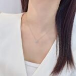Bezel setting asscher cut lab grown diamond pendant necklace