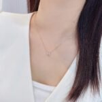 Bezel setting asscher cut lab grown diamond pendant necklace