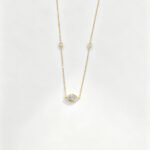 Bezel setting marquise cut lab grown diamond pendant necklace 2 Collar con colgante de diamante sintético talla marquesa engastado en bisel