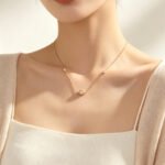 Bezel setting marquise cut lab grown diamond pendant necklace 7 Collar con colgante de diamante sintético talla marquesa engastado en bisel
