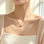 Bezel setting marquise cut lab grown diamond pendant necklace 6 Collar con colgante de diamante sintético talla marquesa engastado en bisel